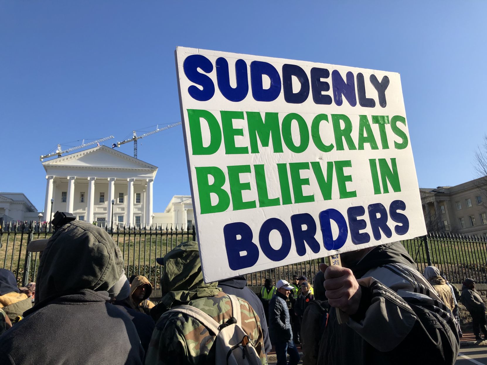 Sign at Monday's gun-rights rally in Richmond.